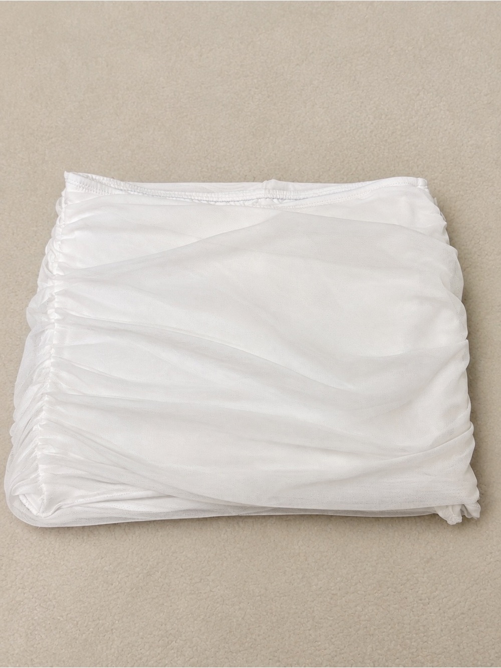 White Ruched Mini Skort - Women's Skirt